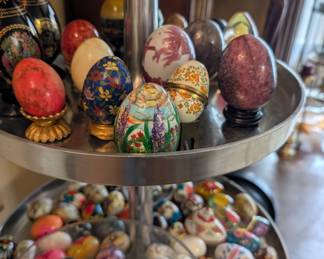 Another view of the variety of art eggs