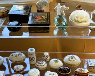 Russian Lacquer boxes, assorted Limoges boxes