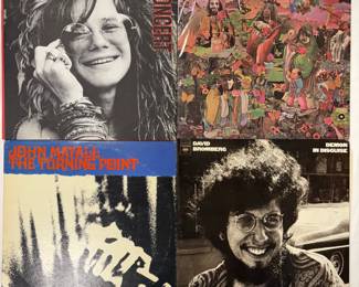 Vintage vinyl records: Janis Joplin In Concert, Iron Butterfly Live, John Mayall The Turning Point, David Bromberg Demon in Disguise