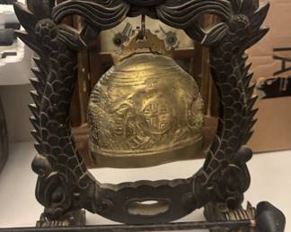 Antique Chinese Dragon Bronze Bell with hammer