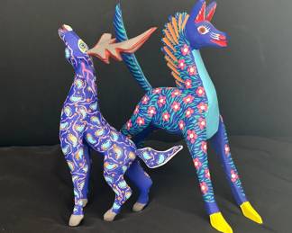 Oaxacan Hand Painted Carved Wooden Alebrijes