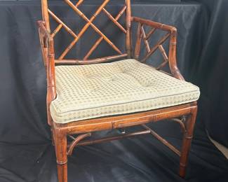 Vintage Bamboo Chippendale Armchair