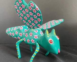 Oaxacan Hand Painted Carven Wooden Alebrije Large Dragonfly