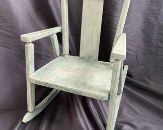 Vintage Teal Childrens Rocker
