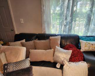 Couch, throw pillows