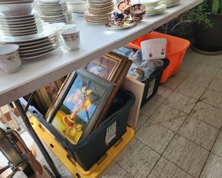 Pictures, picture frames, storage containers, water bottles
