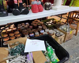 Ball jars, some with food, some without