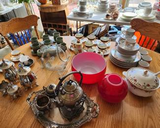 Tea cups, tea sets, Polish made bowls and serving items