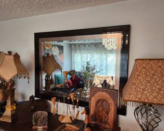 Mirror, decor, lamps