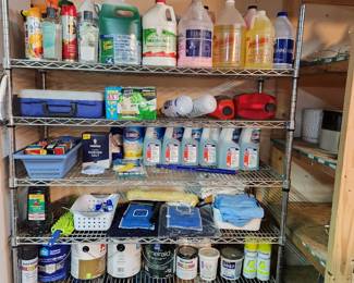 Cleaning supplies, outdoor supplies, paint supplies,
