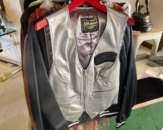 Leather vests - silver - loads of leather jackets and vests in Red, Black silver, gold