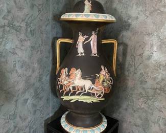 Pair of large staffordshire covered urns late 19th century - early 20th - sold at Christies auction house