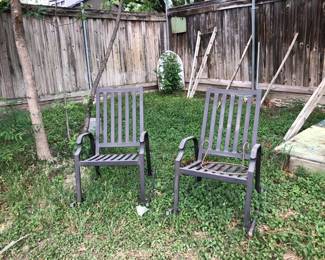 Outdoor metal chairs, heavy, small table included (not pictured)