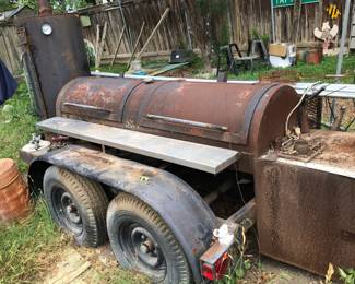 Huge Smoker on trailer- needs love and new tires