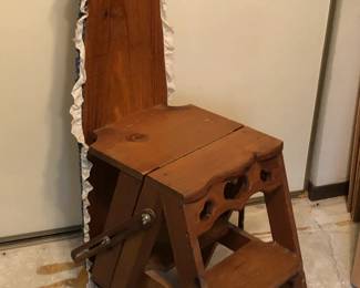 Antique Kid's step stool w/iron board