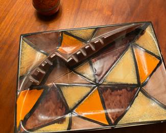 Mid Century Geometric Ashtray
