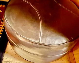 Mid Century Leather Ottoman