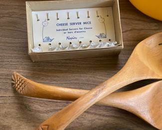 Mid Century Cheese Server Mice/Box