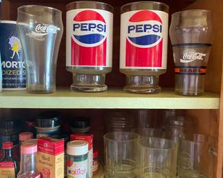 Vintage Pepsi, Coca Cola Glasses