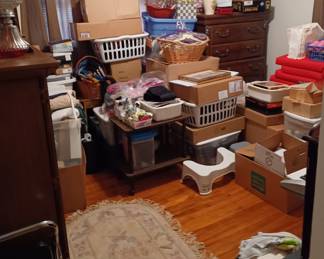 One of the rooms with boxes to be uncovered