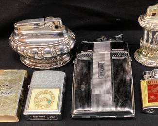ASSORTED VTG. LIGHTERS, RONSON, LIFE-LITER, CONTINENTAL, EVANS