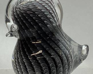 MARCOLIN CRYSTAL CASED ART GLASS BIRD PAPER WEIGHT