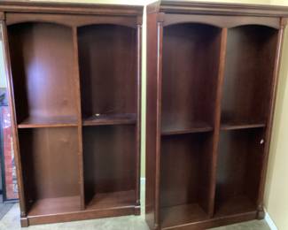 2 LIGHTED BOOKCASES w SHELVING