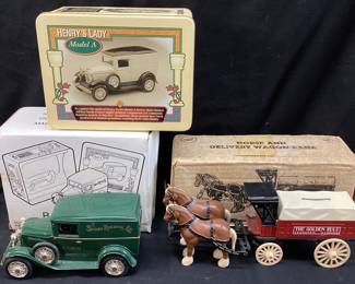 LIBERTY CLASSICS TIN BANK & ERTL HORSE DELIVERY WAGON BANK