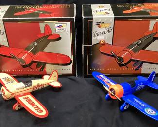 (2) RACING CHAMPIONS TRAVEL AIR MODEL R PLANE COIN BANKS