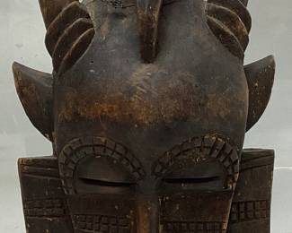 HAND CARVED AFRICAN WOOD TRIBAL MASK