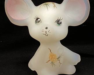 1997 FENTON PNWFA MOUSE FIGURINE, HAND PAINTED, SIGNED, PACIFIC NORTHWEST FENTON ASSOCIATION