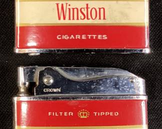(2) VTG. CROWN WINSTON CIGARETTE LIGHTERS