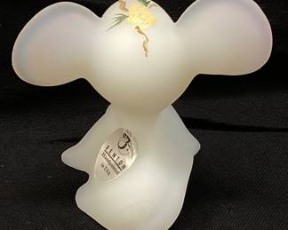 1997 FENTON PNWFA MOUSE FIGURINE, HAND PAINTED, SIGNED, PACIFIC NORTHWEST FENTON ASSOCIATION