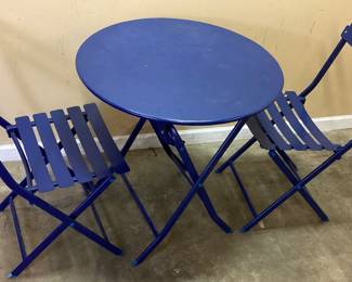 METAL 3 PIECE PATIO METAL SET, TABLE & 2 CHAIRS