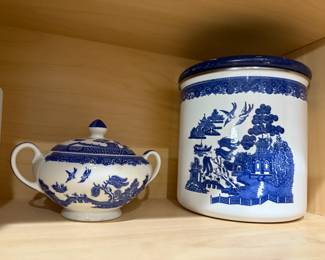 Blue White Canister