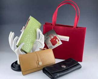 Mundi, Eileen West Hype Wallets and RED Giorgio Beverly Hills Satin Tote