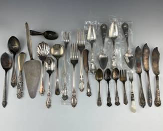 Vintage Mixed Variety of SilverPlate Flatware and Serving Pieces
