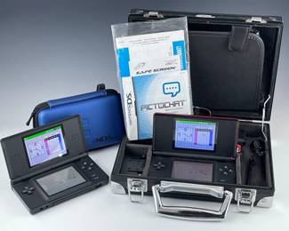 Nintendo DS Lite Black and Red Handheld Game Consoles, Cases Accessories