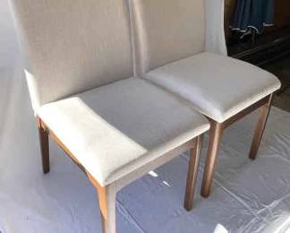 Contemporary Design Upholstered Dining Chairs, Pair