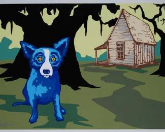 009 Tee Georges Cabin by George Rodrigue. 26 X 34 Giclee on Canvas