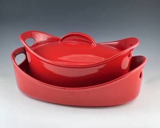 Rachael Ray 2PC Bubble N Brown Oval Ceramic Casserole Set