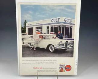 Vintage 1957 Advertisement for Gulfpride Motor Oil