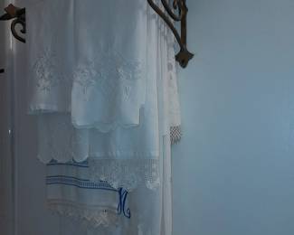 Antique iron wall mounted towel holder