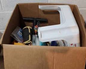 Mystery Lot Of Home Goods, Tools, Paint Tools, and Etc