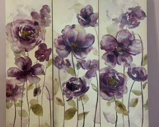3Panel Flower Painting