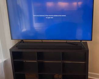 Samsung QN55Q60TAF and Vizio Loudspeaker And Media Shelf