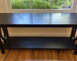 Small Black Wooden Bench