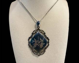 Sterling Siam Necklace and Pendant