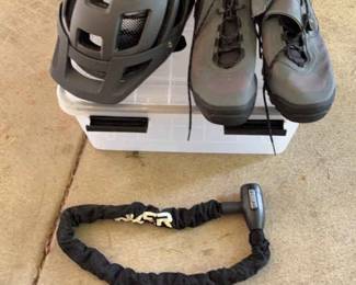 Smith Bicycle Helmet, Bike Shoes, & Lock