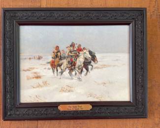 Charles M. Russell Print on Canvas "The Snow Trail"
